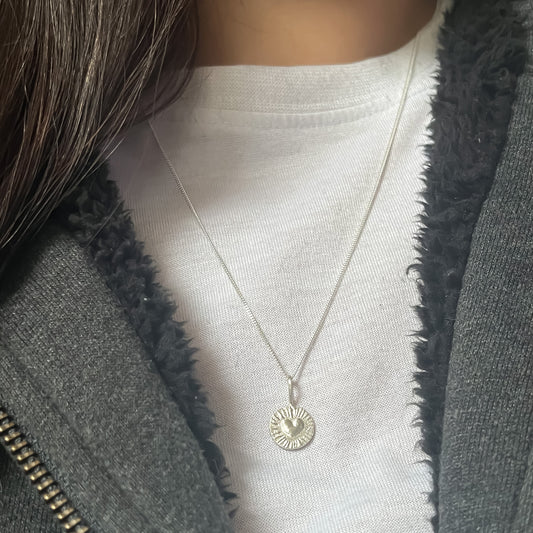 Cor Vitae Mini Pendant in Silver