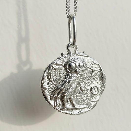 Athena’s Owl Pendant in Silver