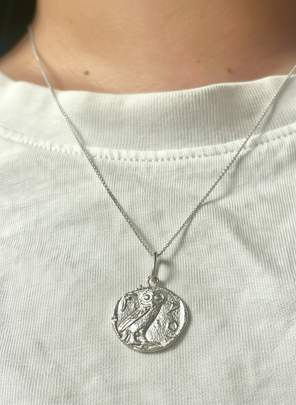 Athena’s Owl Pendant in Silver