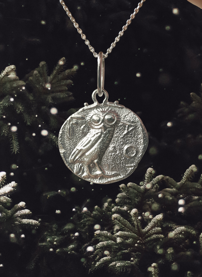 Athena’s Owl Pendant in Silver
