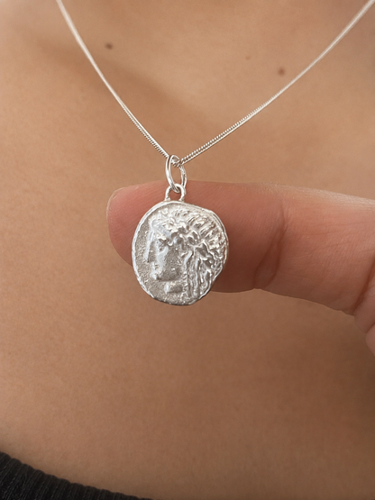 Apollo Coin Pendant in Silver