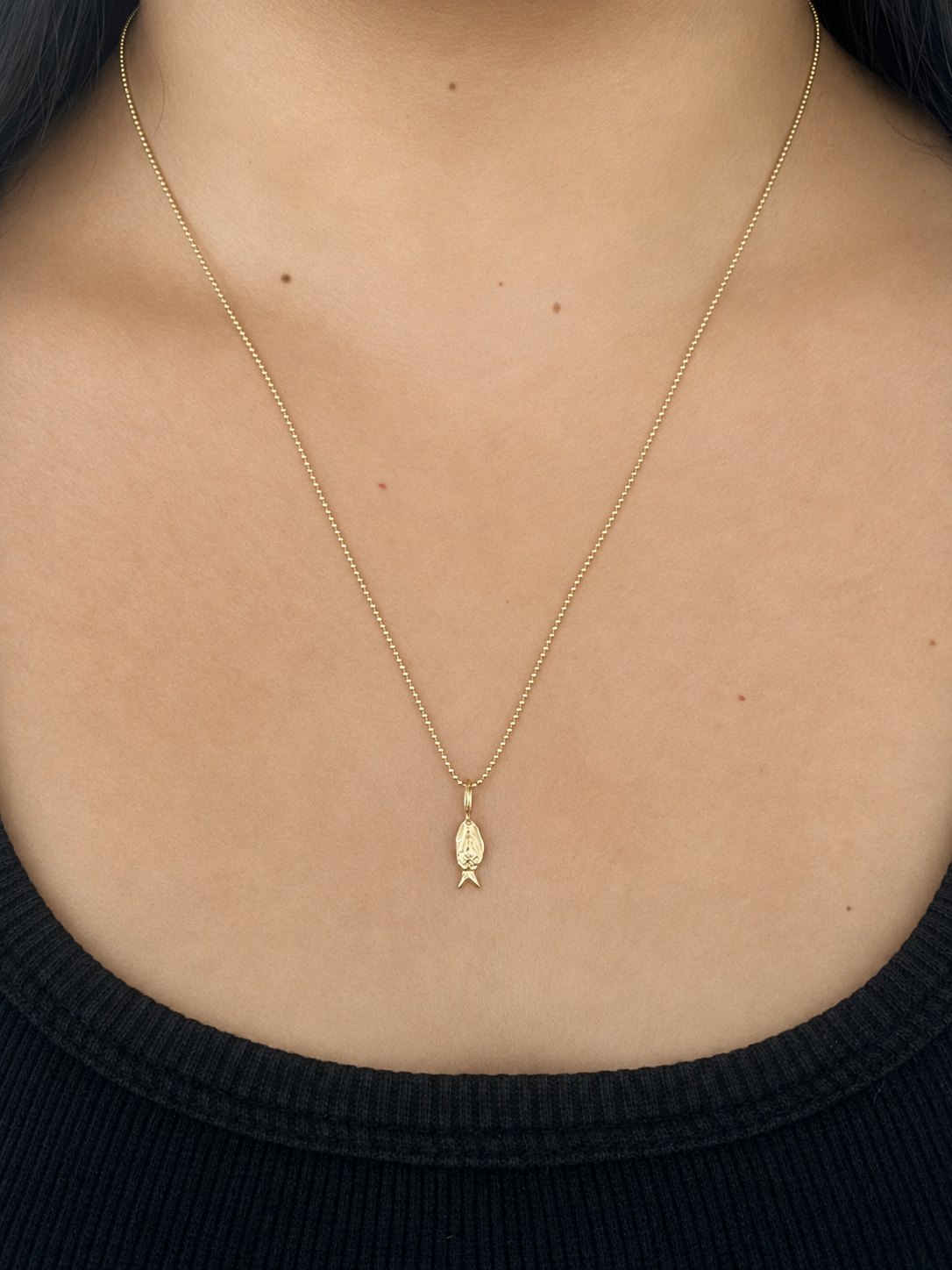 Fish Pendant in 14K Yellow Solid Gold