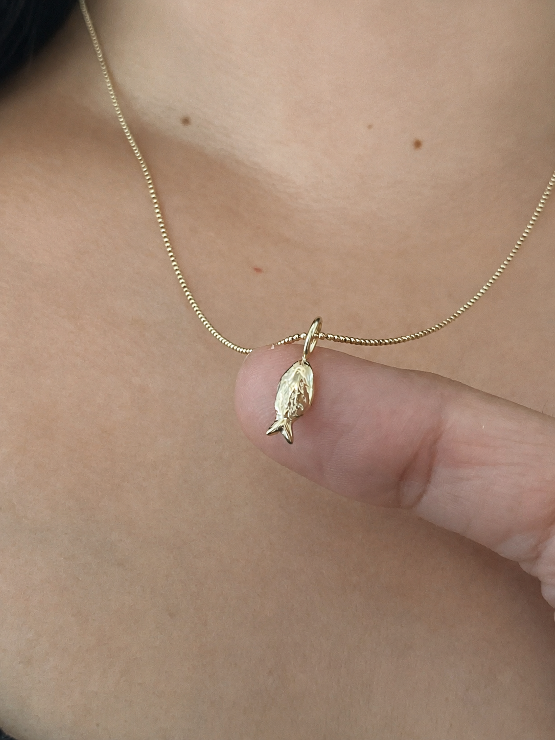 Fish Pendant in 14K Yellow Solid Gold