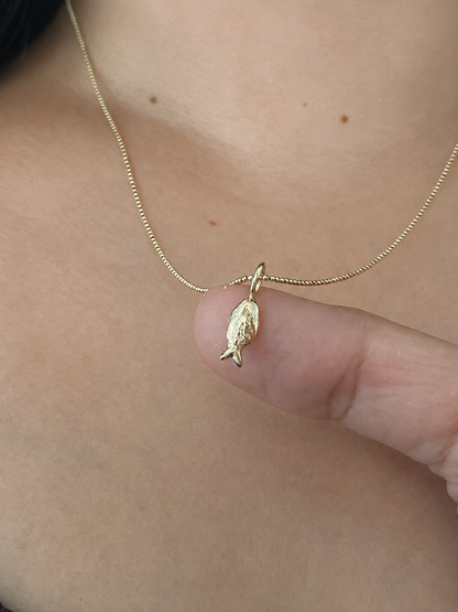Fish Pendant in 14K Yellow Solid Gold