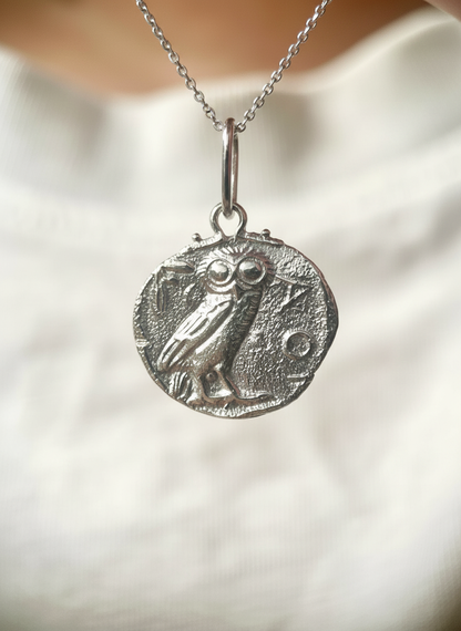 Athena’s Owl Pendant in Silver